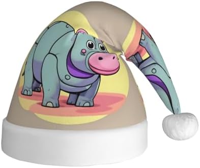 QinZheng Cartoon Hippo Santa Hat Personalized Xmas Gift for Women Adult