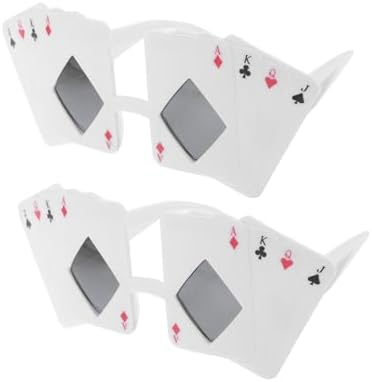 2pcs Poker Themed Sunglasses for Party Fun