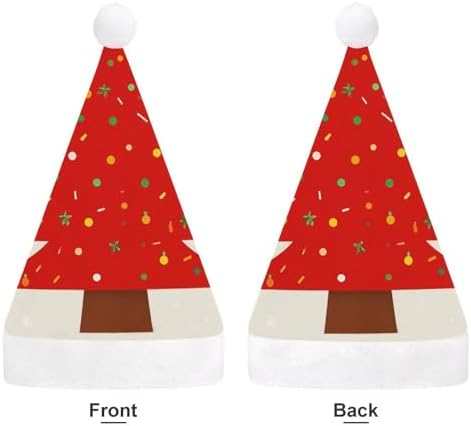 Red Christmas Tree Santa Hat for Adults