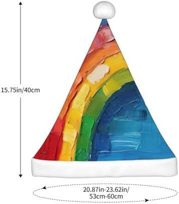 QINZHENG Personalized Santa Hat with Rainbow Print