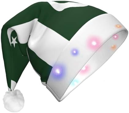 Flag Of Pakistan Christmas Hat With LED Lights