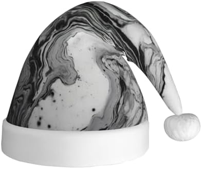 Qin Zheng Marble Texture Print Santa Hat for Women