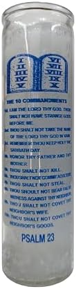 Generic Psalm 23 8 Inch Tall Glass Pillar Candle White