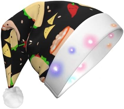 QinZheng LED Christmas Santa Hat for Adults