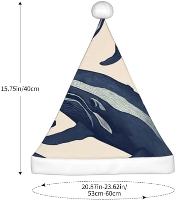 Whales01 Print Christmas Santa Hat Plush for Adults