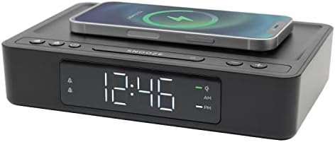 Digital Alarm Clock with Wireless Charging Pad and Dual Alarm