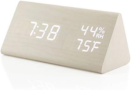 OCT17 Wooden Alarm Clock with Smart LED Display