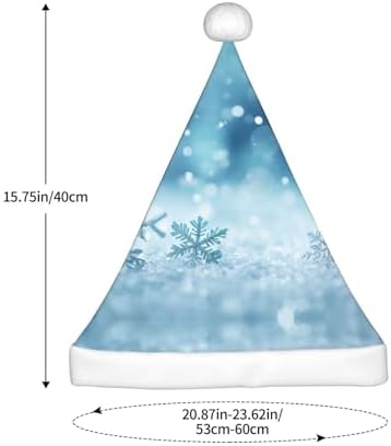 Blue Christmas Snowflake Print Santa Hat Plush Funny Adult Party