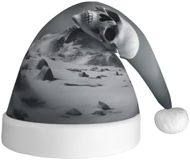 White Punk Santa Hat Plush Christmas Headwear For Adults 1 Pcs