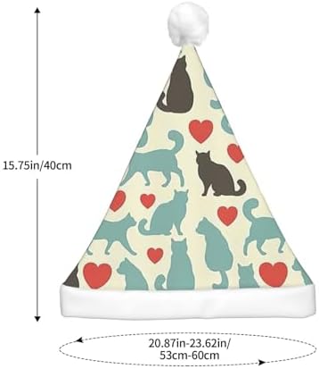 QINZHENG LED Kitty Print Christmas Santa Hat for Adults