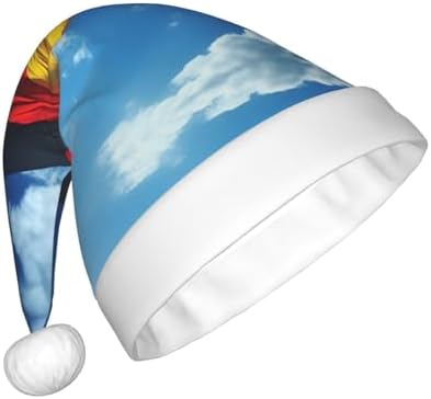Germany Flag Print Christmas Santa Hat Plush for Adults