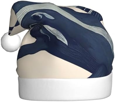 Whales01 Print Christmas Santa Hat Plush for Adults