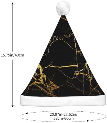 QINZHENG LED Black and Gold Santa Hat for Christmas Party