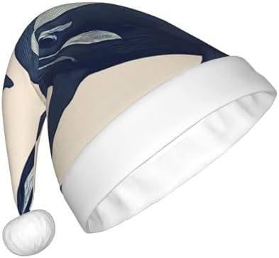 Whales01 Print Christmas Santa Hat Plush for Adults