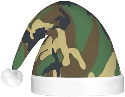 Green Military Camo Christmas Santa Hat with LED Light