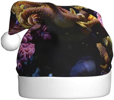 Coral Reef Christmas Santa Hat Plush for Adults
