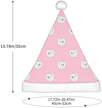 Pomeranians Puppies and Point Print Santa Hat Small Size