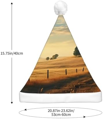 Country Lifestyle Print Christmas Santa Hat Plush Light Up for Adult