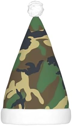 Green Military Camo Christmas Santa Hat with LED Light