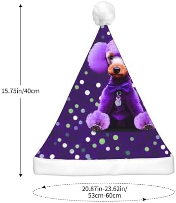 Purple Poodle Polka Dots LED Christmas Hat Unisex Adult Beanie
