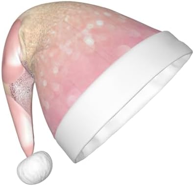 Pink Glitter Balloon Print Santa Hat Small Size