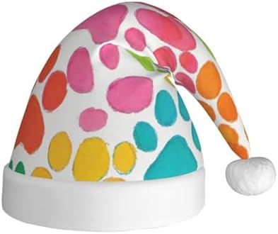 Bear Paw Print Christmas Santa Hat Plush Funny Adult Headwear