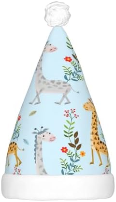 QINZHENG Cute Giraffe Flowers Santa Hat with LED Lights