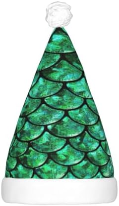 Green Fish Scales Christmas Hat For Adults Unisex LED Beanie
