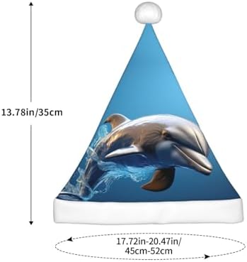 Unique 3D Dolphin Print Santa Hat Small Size