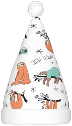 QINZHENG LED Brown Sloth Santa Halloween Hat