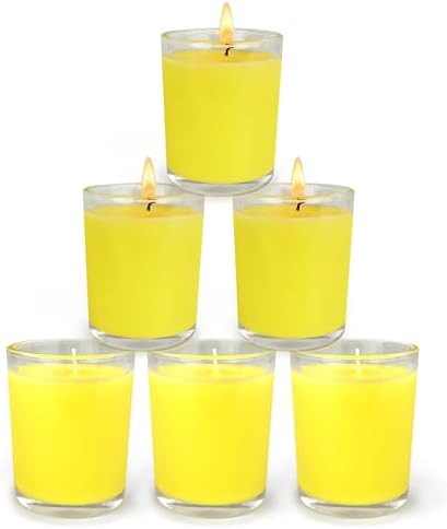 6 Pack 2oz Citronella Candles in Glass Jars