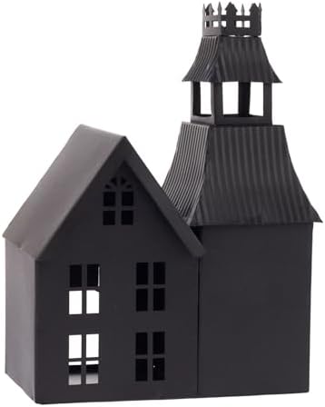 Boston International Halloween Village Black Metal House Tabletop Decoration