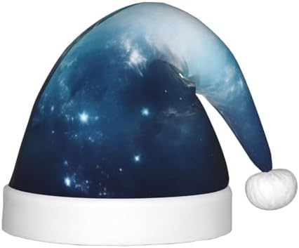 Galaxy Print Christmas Santa Hat for Kids Plush Funny Party Hat