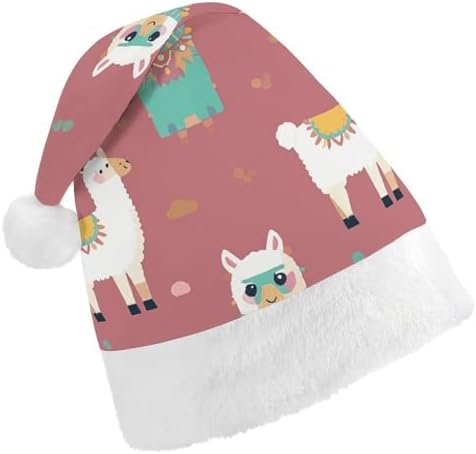 Santa Hat Cute Llama Pattern Christmas Headwear