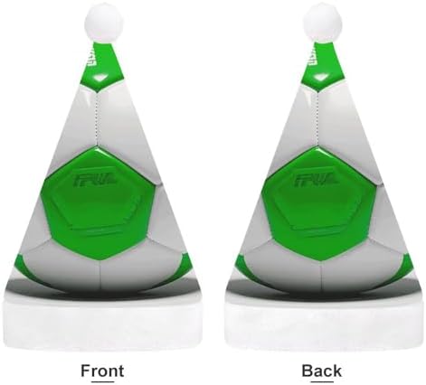 Santa Hat Football White Green Christmas Headwear