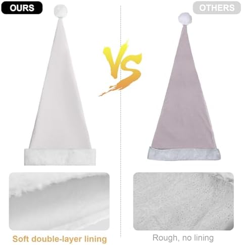 Funnysoft 2 Pcs Velvet Santa Hat for Adults