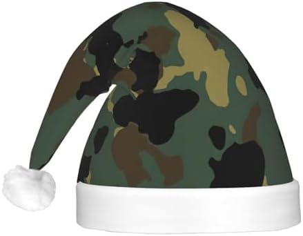 Camouflage Santa Hat Plush Light Up for Christmas Party