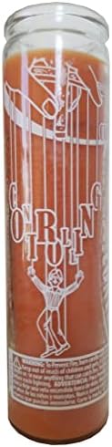 Controlling Orange Pillar Candle 8 Inches Tall