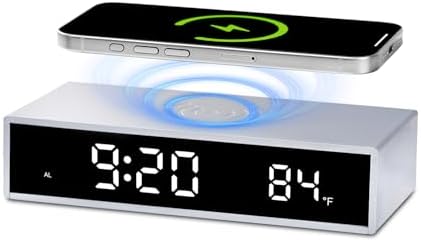 OhM-ega Digital Alarm Clock with 15W Wireless Charging