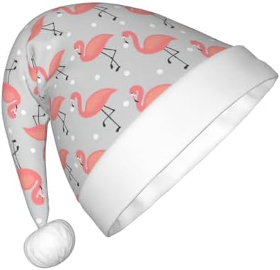Flamingo Print Christmas Santa Hat Small Size
