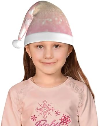 Pink Glitter Balloon Print Santa Hat Small Size