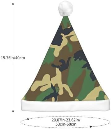 Green Military Camo Christmas Santa Hat with LED Light