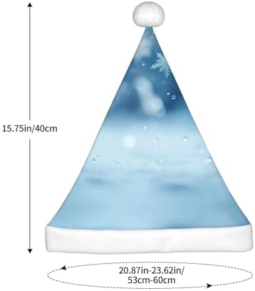 Blue Christmas Snowflake Print Santa Hat Plush
