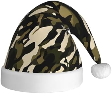 Camouflage Santa Plush Christmas Hat for Adults