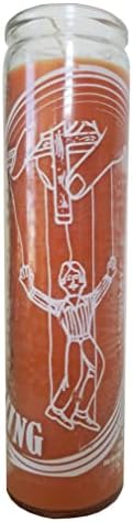 Controlling Orange Pillar Candle 8 Inches Tall