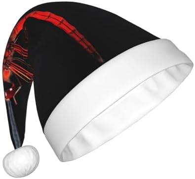 QINZHENG Abstract Red Dragonfly Santa Hat