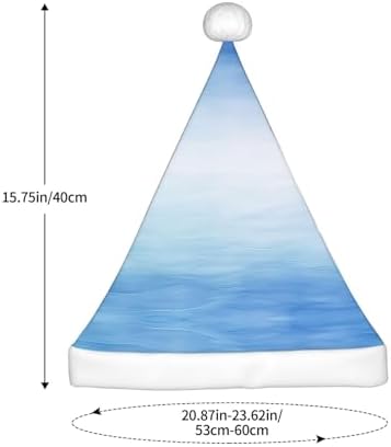 Ombre Textured Blue Christmas Santa Hat Plush Funny