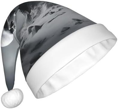 White Punk Santa Hat Plush Christmas Headwear For Adults 1 Pcs