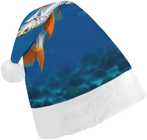 Santa Hat Flying Fish Christmas Headwear for Adults