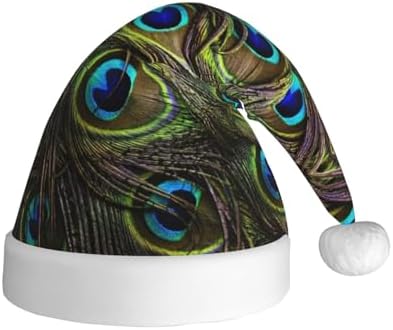 QINZHENG Peacock Print Santa Hat Christmas Gift for Women